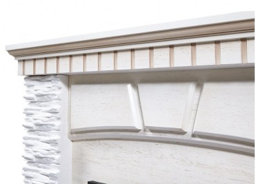 Портал Firelight Porto Classic камень белый, шпон беленый дуб